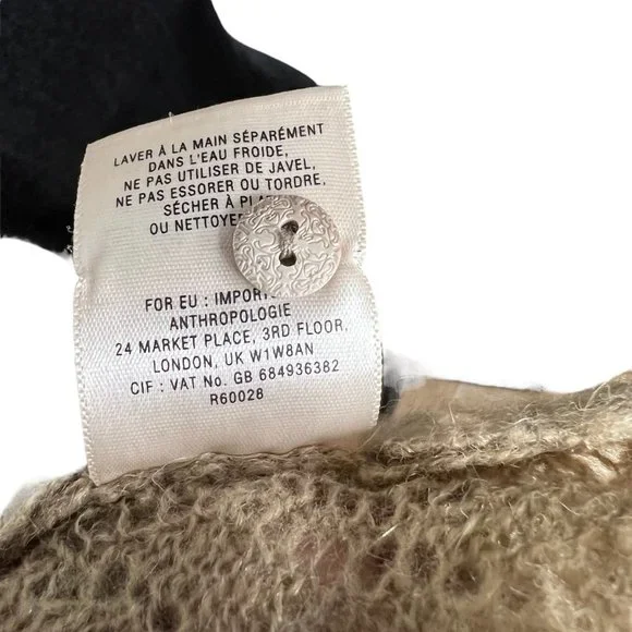 Anthropologie Rosie Neira Mohair Blend Crochet Pointelle Cardigan Sweater Size S - Picture 11 of 11